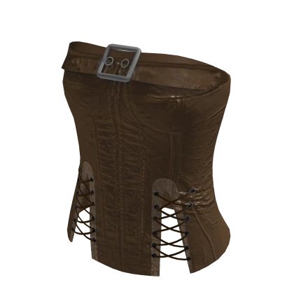 Brown Leather Belt Top