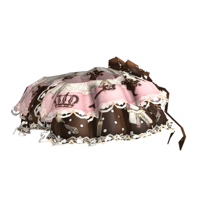 short lace bustle skirt in neapolitan ribbon