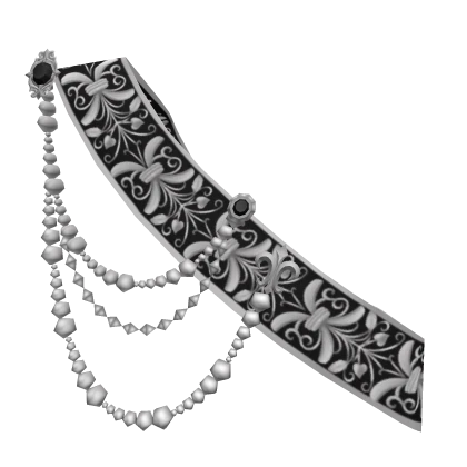 1.0 Royal Sash with brooch/chains - black/silver