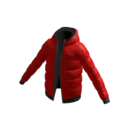 Red Hooded Puffer Jacket