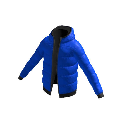 Blue Hooded Puffer Jacket 