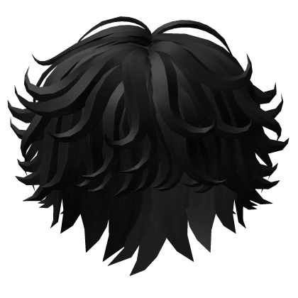 Fluffy Wavy  Anime Emo Boy Hair (Black)
