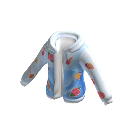 Blue Jacket With Stickers