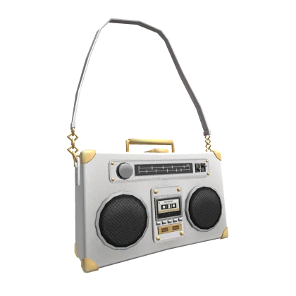 Y2K Boombox Leather Bag White