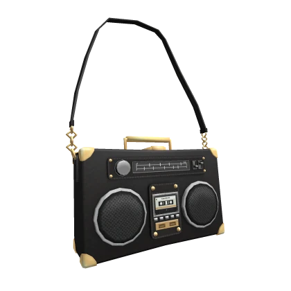 Y2K Boombox Leather Bag Black