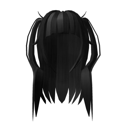 ♡ kawaii black pigtails down the shoulder y2k cute