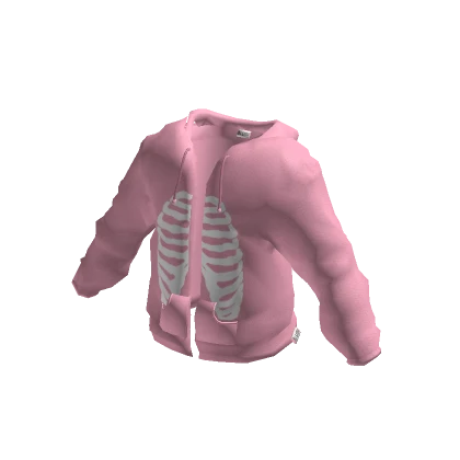 Oversized Skelly Zip up Pink