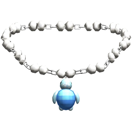 Summer Tropical Turtle Silver Necklace in Blue