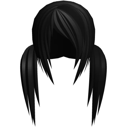 black scene emo long choppy pigtails