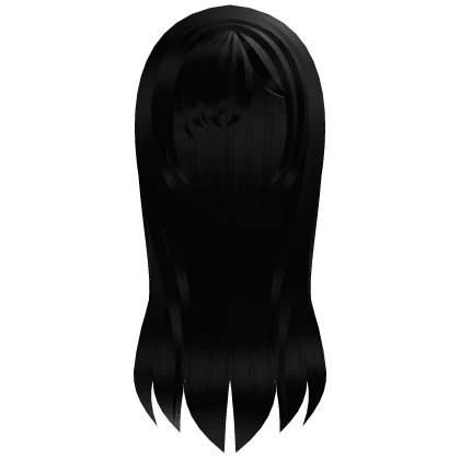 long horror protagonist emo hair in black