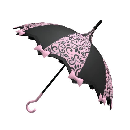 Gothic Black and pastel pink parasol 
