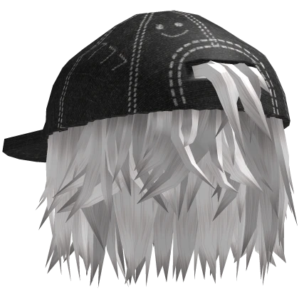 Spiky Anime Boys Emo Hair w Distressed  Hat (W)