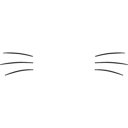 Whiskers Black Cat Cute Chibi Kawaii Furry Animal
