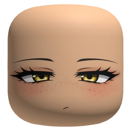 Cute Bored Freckled Face with Yellow Eyes - Light