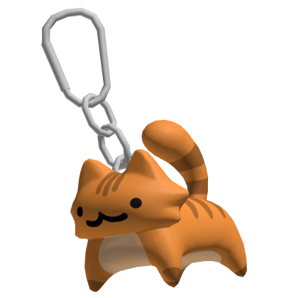 Silly Orange Cat Keychain