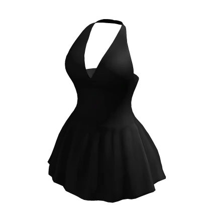 Halter Dress Black Adorable Princess Basic Chibi