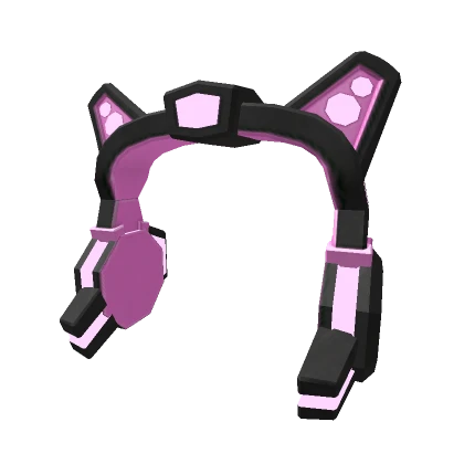 Pink Cyber-Kitty Mecha Headphones [Black ver]