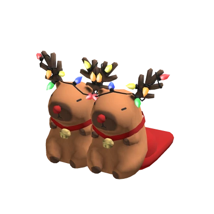 ♡ christmas reindeer capybara slippers