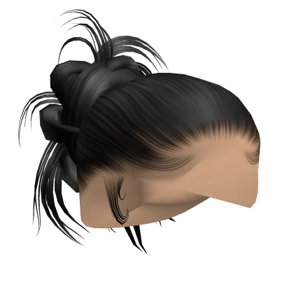 ☆ | Black Slick Back Spiky Bun
