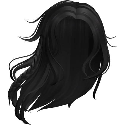 Flowing Hair in the Wind with Braid in Black