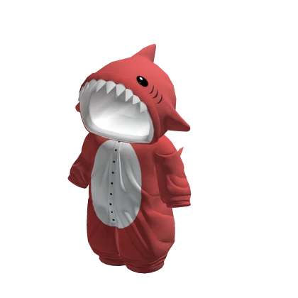 Cute Plushie Shark Onesie - Red