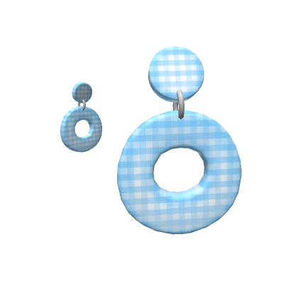 Chunky Gingham Earrings - blue