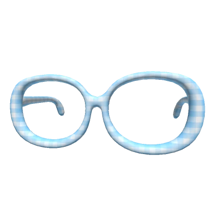 Gingham Retro Glasses - blue