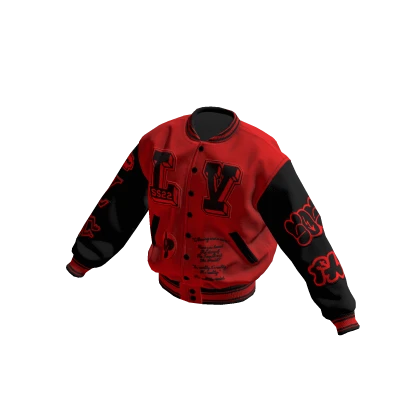 Louis Letterman Varsity Jacket - Red/Black