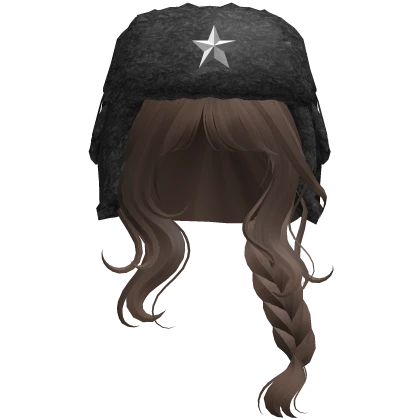 Brown Wavy Braid w/ Black Ushanka