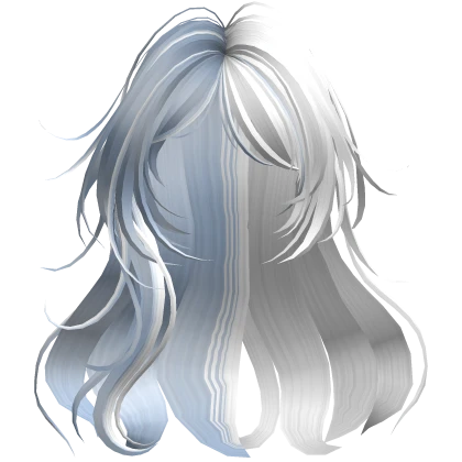 Ligh Blue & White Wavy Anime Hair