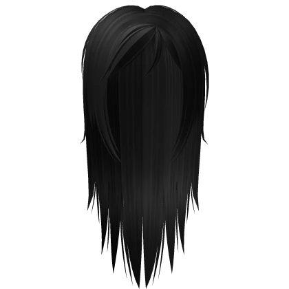 Long Wispy Emo Hair in Black