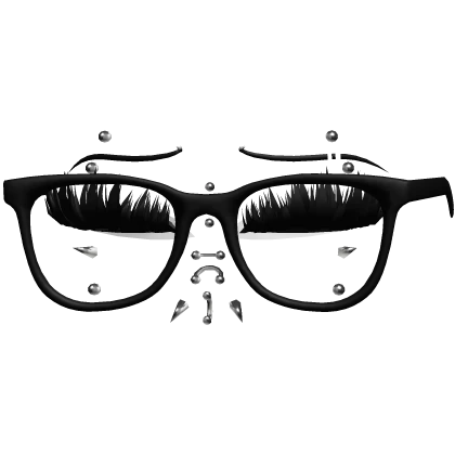 ♡ punk lashes w glasses + piercings