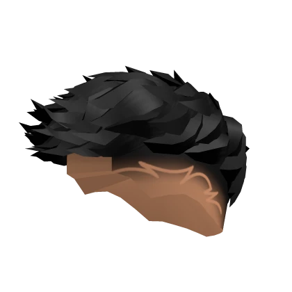 Fringe Burst Fade With Design Messy Black Hair