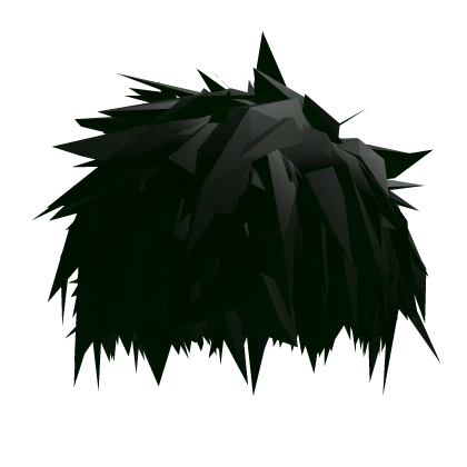 Dark Green Messy Anime Hair