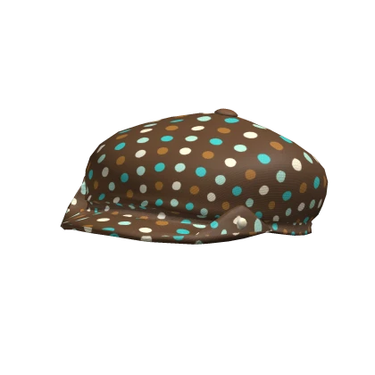 𖹭 cute choco teal polka dot twee igari beret cap