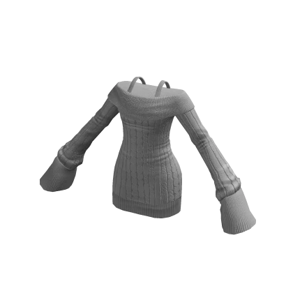 🍀Off Shoulder Knit Mini Dress (Grey)