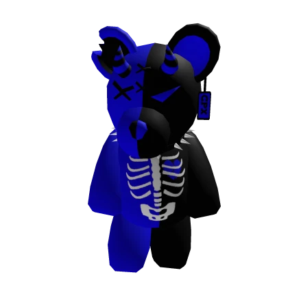Skeleton bear blue