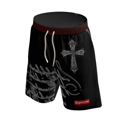 y2k White Cross Streetwear Shorts