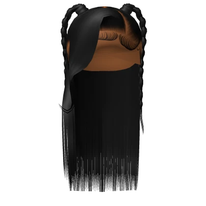 ⚜️• Side Part W/ Braids (Black)