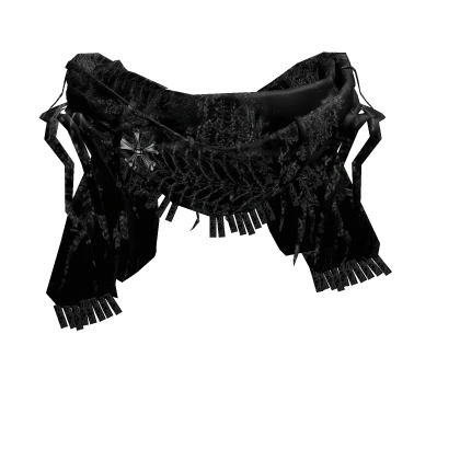 Grunge Vintage Emo Black Shemagh Neck Scarf