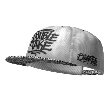 Tilted White Leopard Brim Fitted Cap