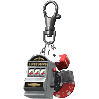 Lucky Keychain Dice w Card Charm