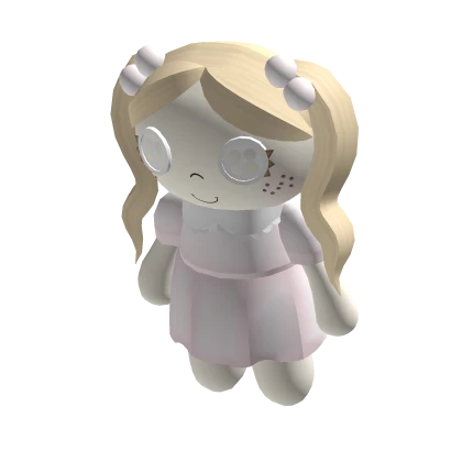 kawaiii pink button eyed dolly plushie