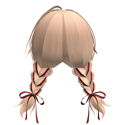 🍀Red Ribbon Braids (Blonde)