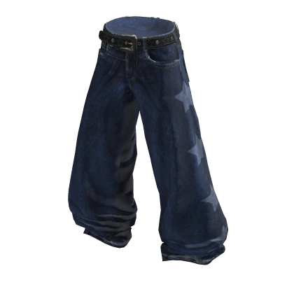 💗Y2K VINTAGE STAR JEANS_ BLUE