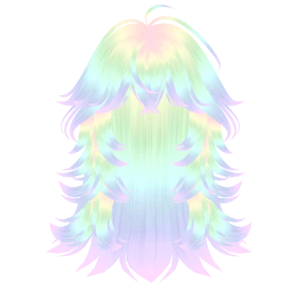 Holographic Rainbow Fluffy Long Spikey Wolf Cut