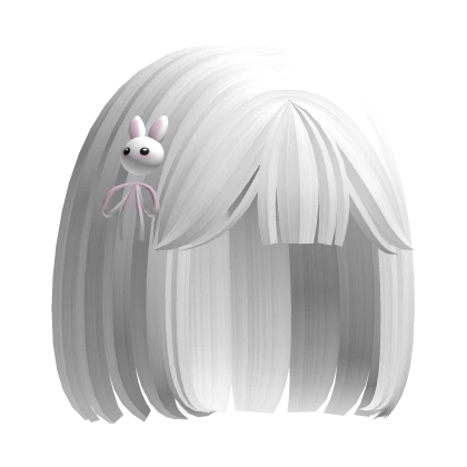 ♡ :  kawaii short hair w bunny hair clips white