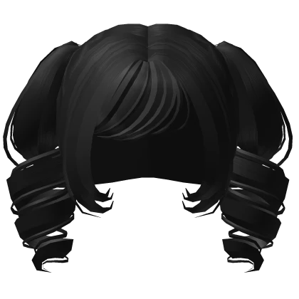 ♡ Black Curly Lollipop Dollette Twin Pigtails