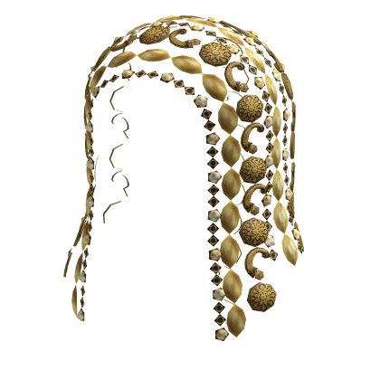 Maximalist Vibrant Gold Dangling Beaded Headress