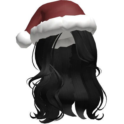 ♡ christmas black waves with santa hat